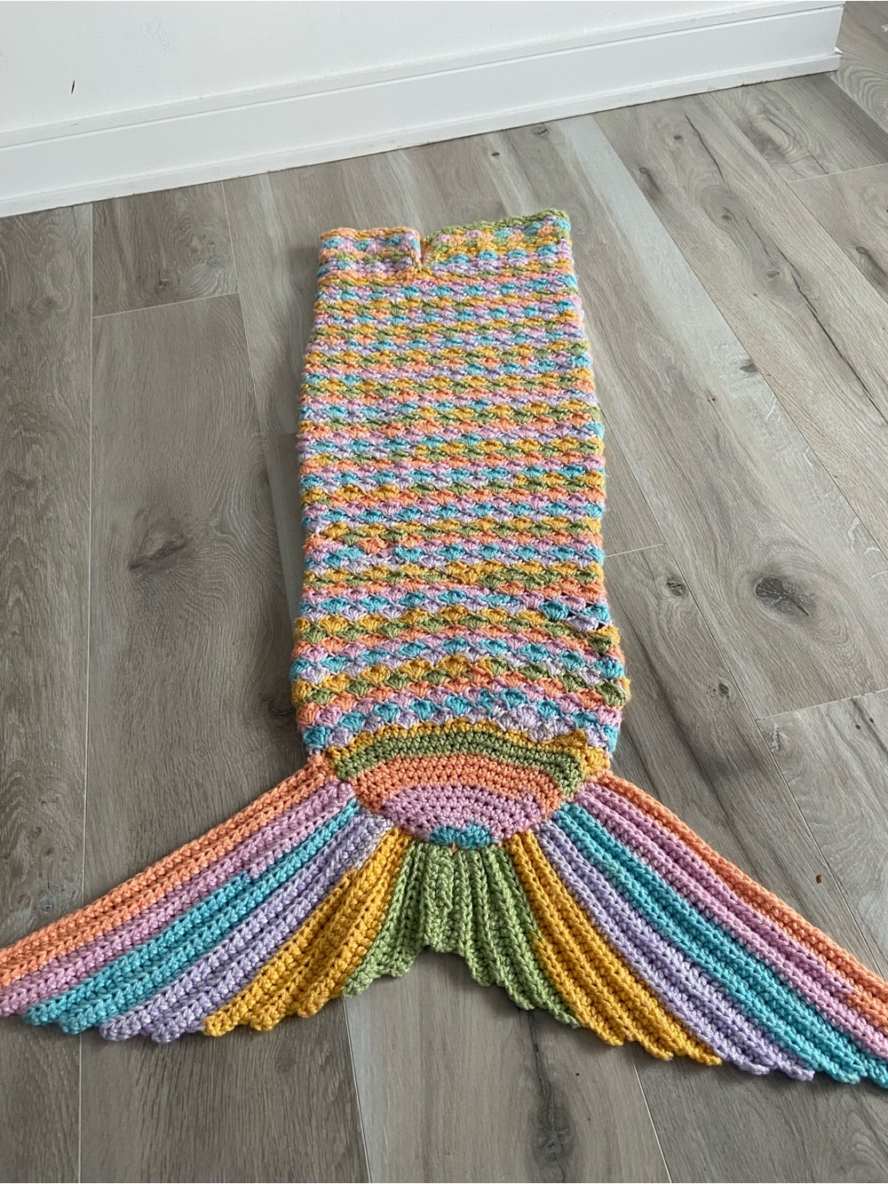 Handmade Crochet Mermaid tail blanket